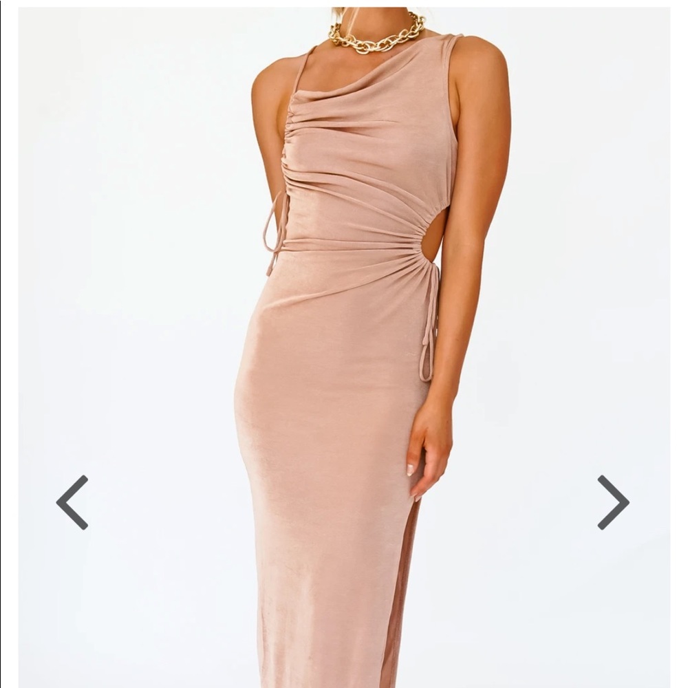 Nude Cut Out Midi Dress